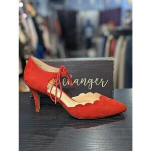 Red Scallop Heel w/ Front Tie
